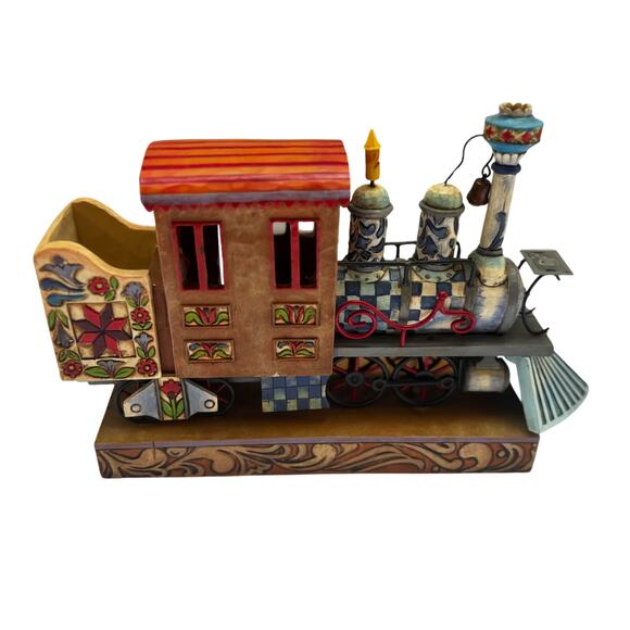 Jim Shore Right On Track Stone Resin Vintage Train Engine 4009604 SIGNED No Box - Picture 2 of 10